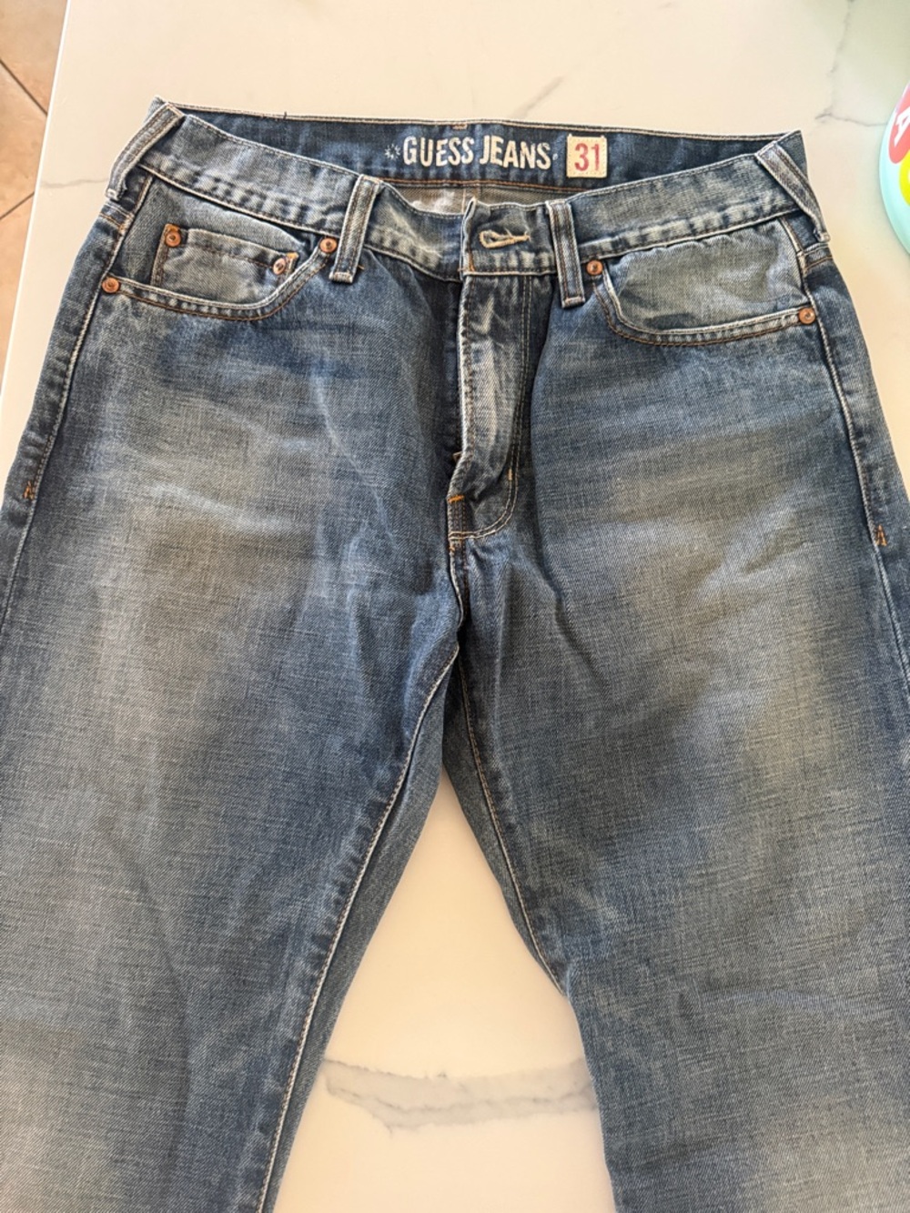 Guess Men’s Blue bootcut Straight Jeans size 31 - Picture 4 of 11
